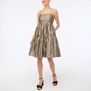 Jcrew Gingham Tiered Mini Dress